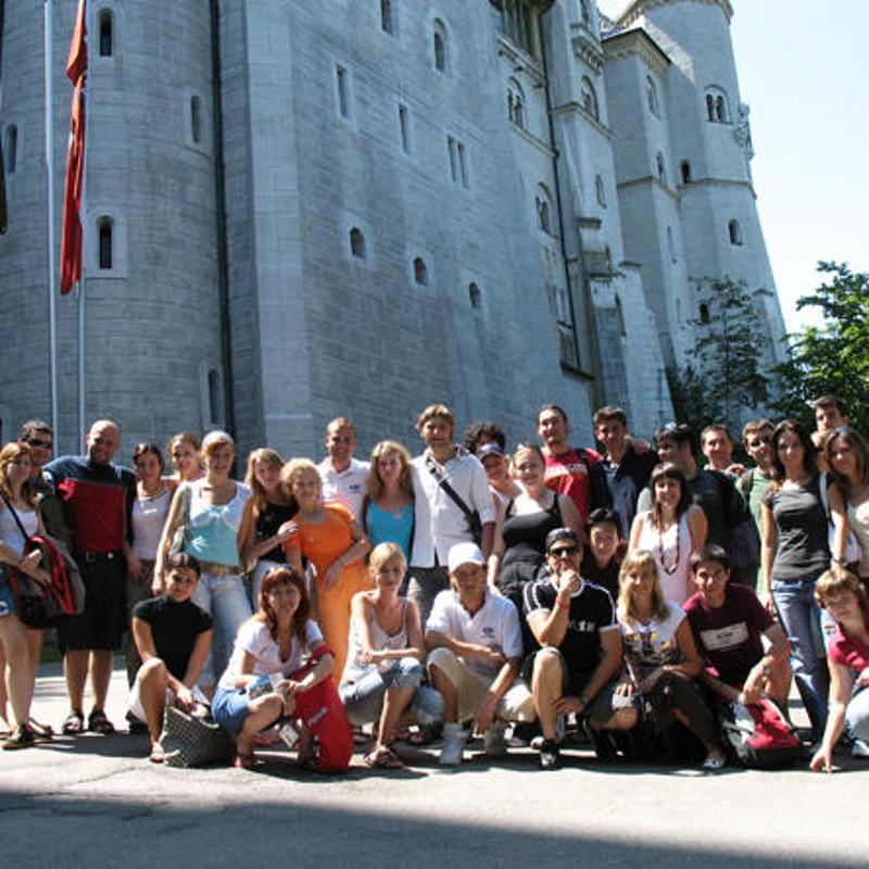 Grupo do curso de inglês na Alemanha numa excursão