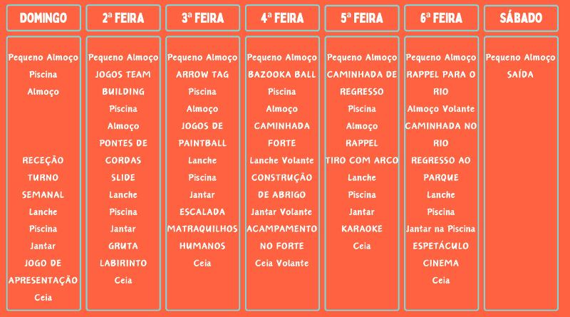  Plano de atividades do campos de ferias perto de lisboa