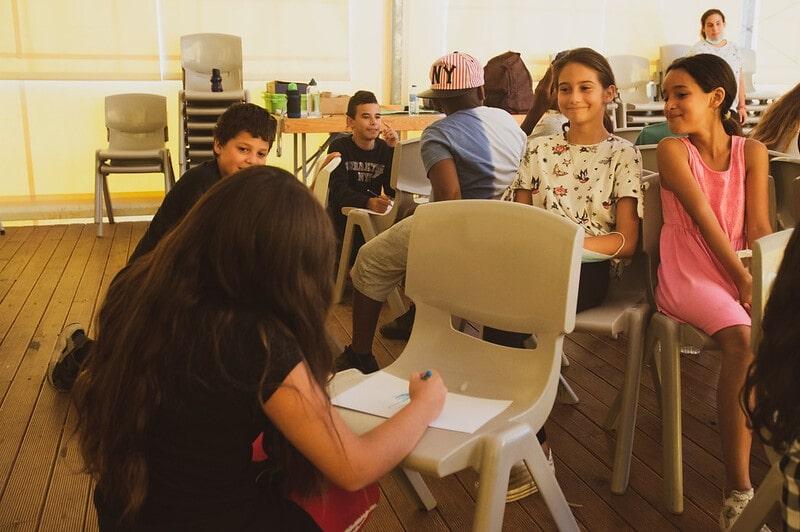 participantes infantis em atividade no campo de férias Setúbal
