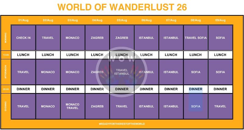 Weekly Timetable da Wow´26