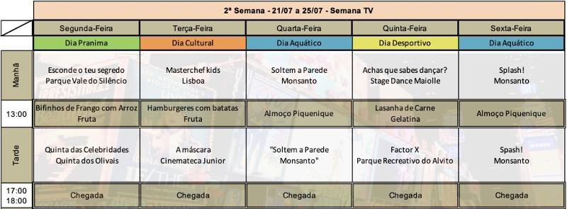 Programação 2ª Semana