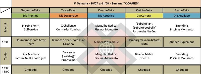 Programação 3ª Semana