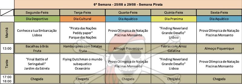 Programação 6ª Semana