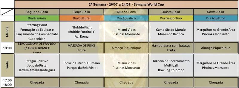 Programação 2ª Semana