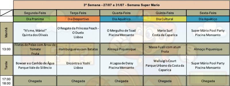 Programação 3ª Semana