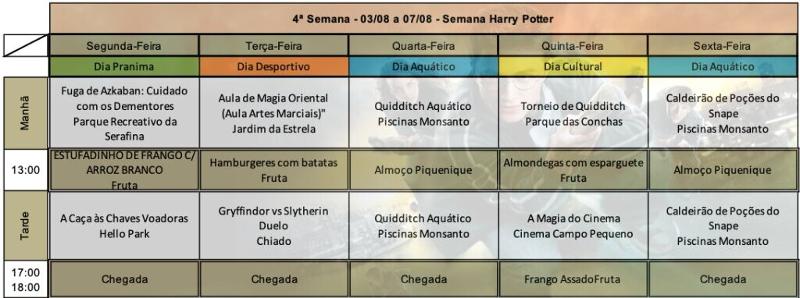 Programação 4ª Semana