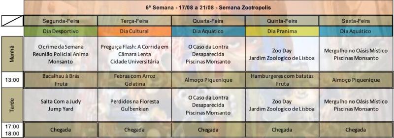 Programação 6ª Semana