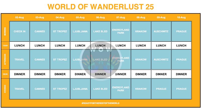 Weekly Timetable da Wow´25