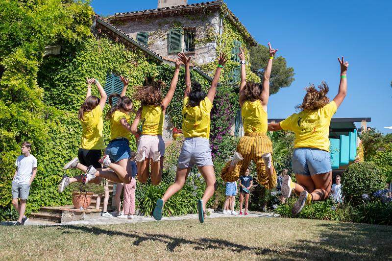 Atividade de grupo durante o curso de línguas