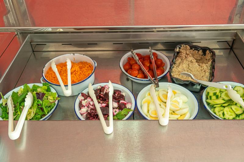 alimentação buffet da escola do curso de inglês em inglaterra