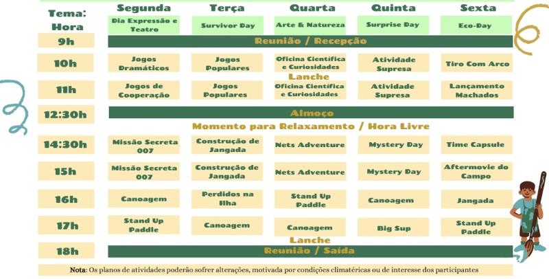 Planificação da Semana